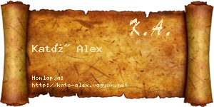 Kató Alex névjegykártya